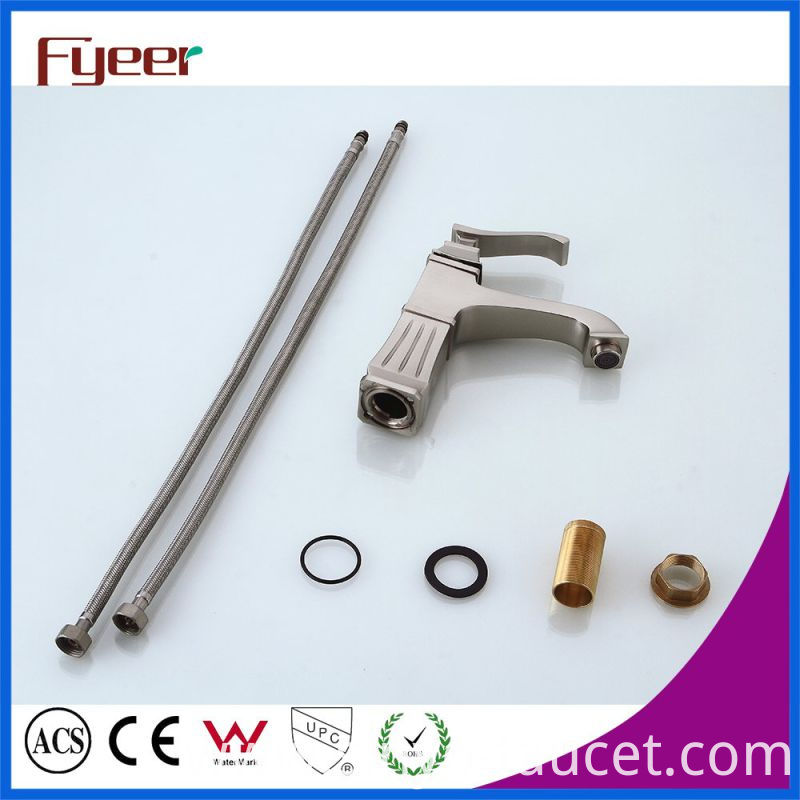 Fyeer Europen Style Nickle Brushed Bathroom Mixer Taps